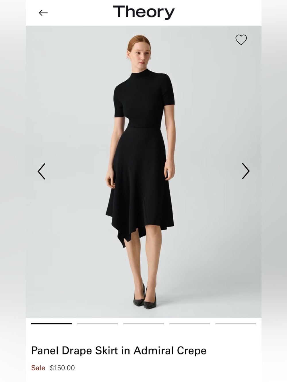 Theory Black Asymmetrical Skirt